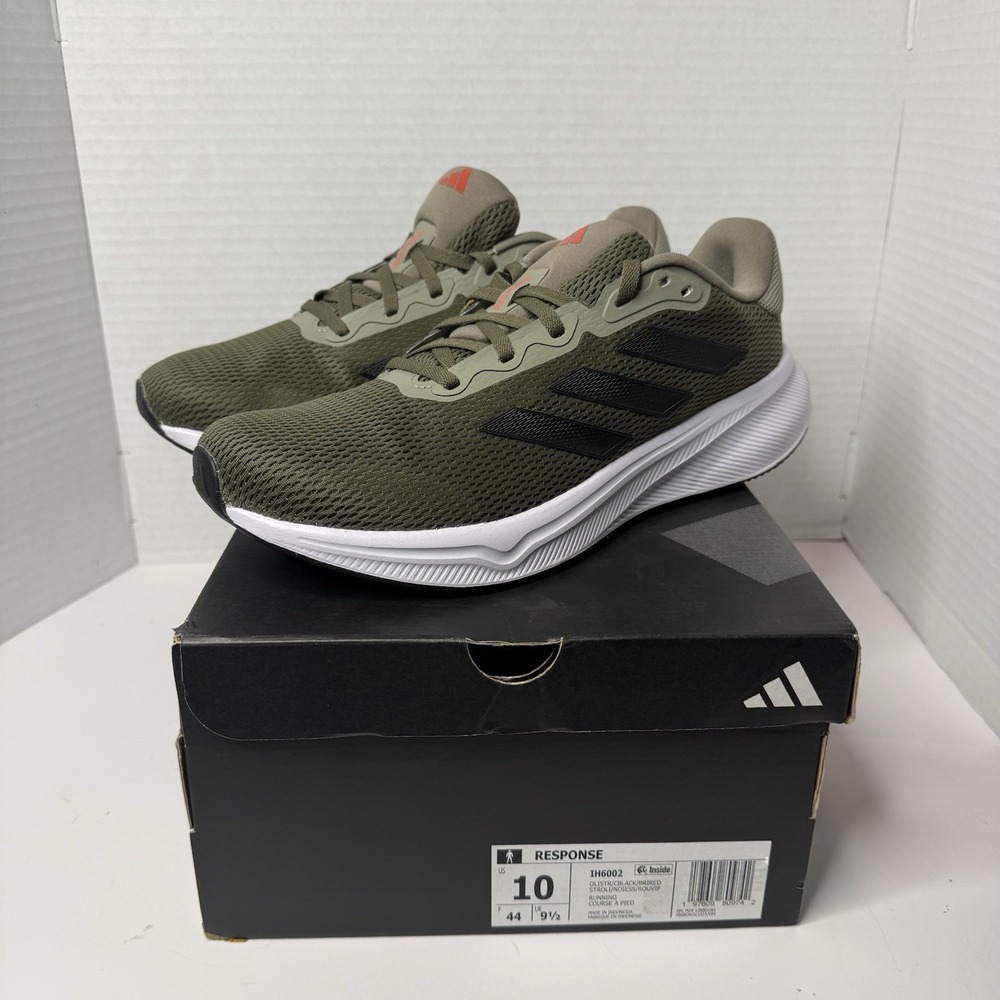 adidas Response IH6002 Men’s Size 10 Olive Strata Black Running Shoes NEW